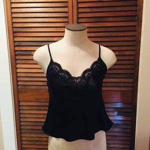 Silk and lace tank top